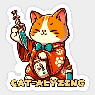 Chemistry cat Sticker